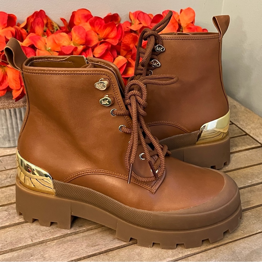 Michael Michael Kors Women's US 7 Payton Leather Combat Boots